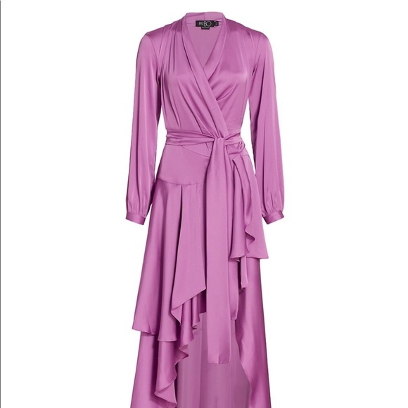 Pat Bo high low satin wrap gown - Picture 6 of 9